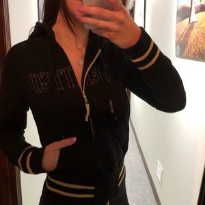 Vertigo Paris—Small—Zip Hoodie—Black&Gold